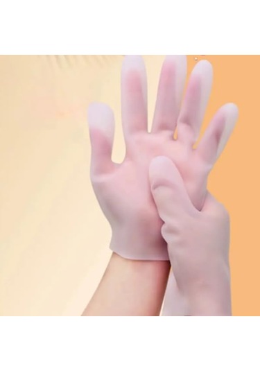 Silikon Yumuşak Spa Nemlendirici Eldiven Bakım Eldiveni 1 Çift Pembe
