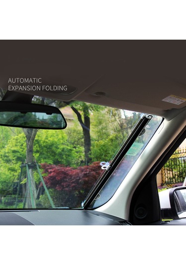 Dianziye Otomatik Genişletilebilir Ön Cam Güneşlik, Araç İçin Isı Ve Güneş Engeli, 58x125 Siyah Ağızlı, Dayanıklı Malzeme