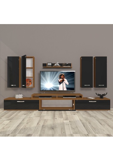 Decoraktiv Ekoflex 8d Slm Tv Ünitesi Tv Sehpası Ceviz - Siyah
