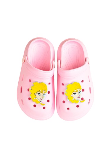 Frozen Elsa Kız Çocuk Pembe Kaymaz Taban Terlik Sandalet 001