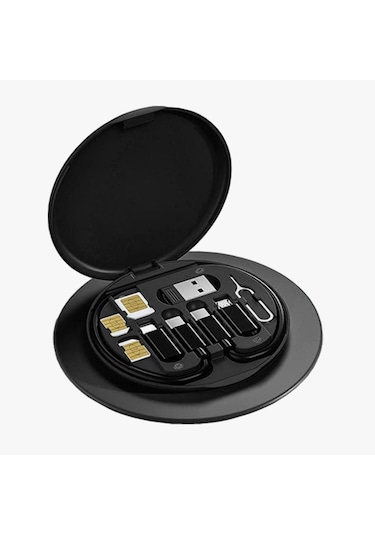 Şarj Kablosu Seti 5'i 1 Arada Seyahat Kablo Seti Usb Type-c 60w Destekli Kablo Kutusu