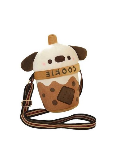 Ebitda Sevimli Çay Fincanında Köpek Yavrusu Peluş Çocuk Omuz Çantası Kahverengi Kahverengi