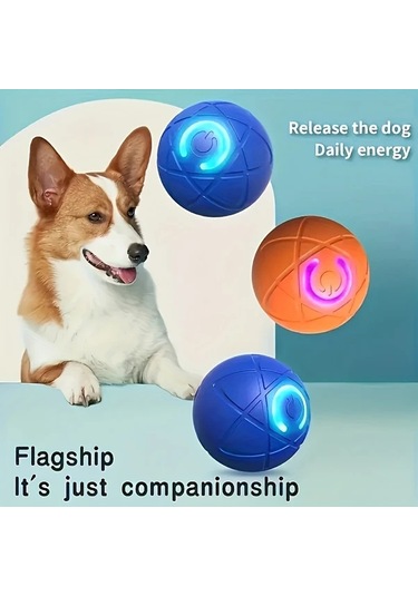Chuangyinshop Mavi Interaktif Otomatik Köpek Topu Oyuncağı - Dayanıklı Çiğneme Topu