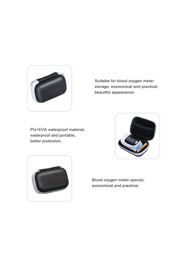 Vkemall Pulse Oksimetre Nabız Oksimetresi Koruyucu Çanta Seyahat Çantası Parmak Ucu Pu Suya Dayanıklı Da Siyah