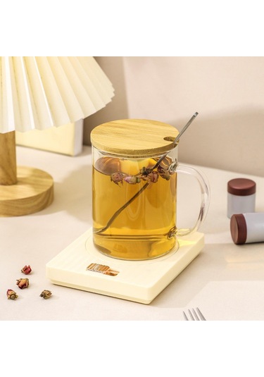 Suntek Magideal Ofis Mutfakları Için Masa Kahve Isıtıcısı Bardak Sarı