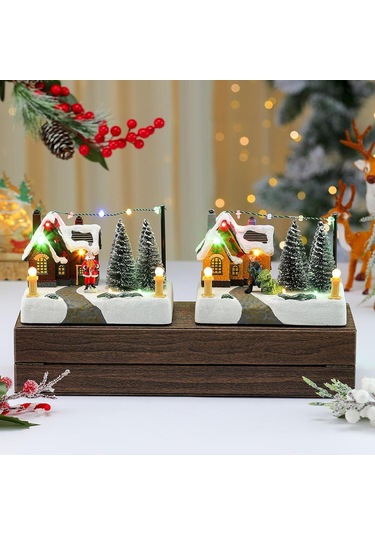 Suntek Ev, Yılbaşı Ve İç Mekan İçin Müzik Işıklı Köy 17x10x12cm