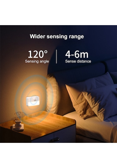 Teltree Hareket Ve Işık Algılayıcı Sıcak Işık Gece Lambası - Mutfak, Dolap, Yatak Odası, Merdiven Uygun - 3 Aaa Pil İle Çalışır Pil Yok - Tekli Paket T046 Diğer