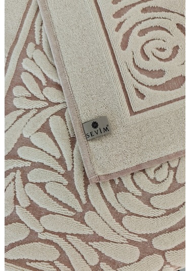 2'li Ayak Havlusu Seti - Zemini Renkli & Üç Boyutlu - %100 Pamuk - Yüksek Su Emici-gül Kurusu Gulkurusu Gül Kurusu