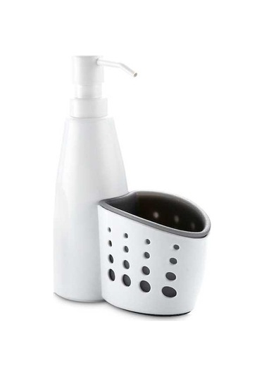 Pazly 400ml Banyo Sabun Dispenseri, Sünger Tutucu, Mutfak Lavabo Tezgahı Sıvı Sabun Pompası, Depolamalı Caddy Çok Renkli Çok Renkli