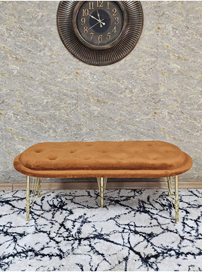 Ufo Oturak Bench - Gold Kaplama Telli Ayak - Oturak - Bench - Puf Çok Renkli