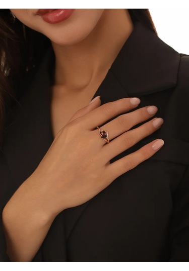 Serebranyj Dom 925 Ayar Gümüş Doğal Grenada Taşlı Altın Kaplama Yüzük 27558075 Altın