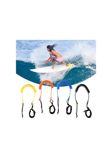 Neevoyu Sup Tahta İçin Esnek Tpu Tırmanma Kordonu - 300cm Genişleyen, Deniz Suyu Dayanıklı, Ayak Bileği Kolu İle Sarı