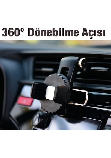 Ally 360 Dönebilen Araç Klima Havalandırma Bölmesi Kancalı Telefon Tutucu- 5775
