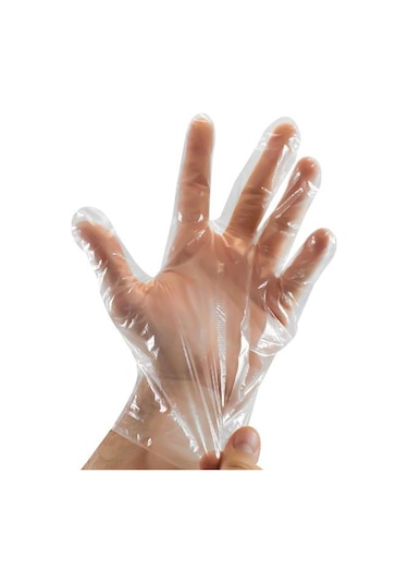 Plastik Şeffaf Tek Kullanımlık Dayanıklı Mutfak Bahçe Hobi Temizlik İş Manav Poşet Eldiven 500 Ad