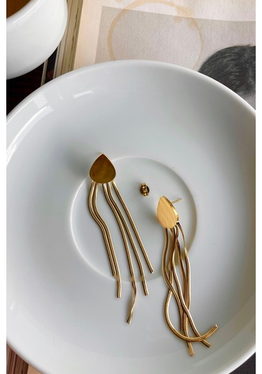 Soche Kadın Sallantılı Damla Küpe Altın