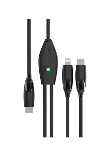 Csdake Gösterge Işıklı 2'si 1 Arada Şarj Kablosu Pd 100 W Type-c To Type-c - Lightning Veri Kablosu 1.2 M