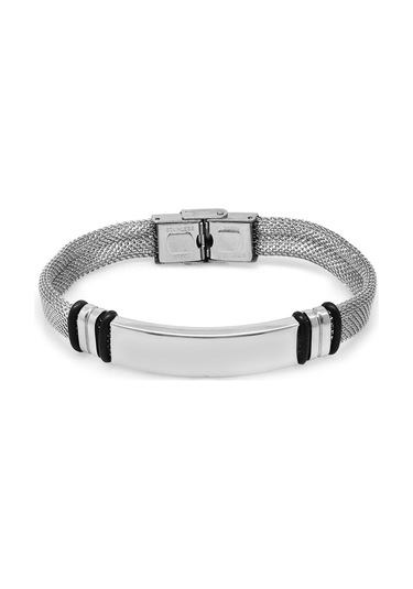 Kişiye Özel İsim Yazılı Silver Renk Çelik Erkek Hasır Bileklik