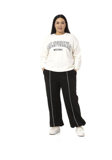 Büyük Beden İki İplik Siyah Eşofman Takımı-siyah Siyah