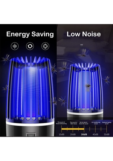 Artfulabode Zapper Uv Usb Tuzak Sinek Şarj Pil Mavi Lamba Işığı İle Gece Elektrikli Edilebilir Arada 4000mah 2'si 1 Az Mavi