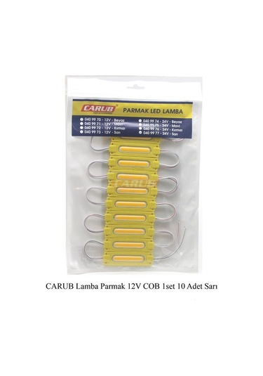 12 Volt Parmak Cob Led Lamba Sarı - 10 Adet