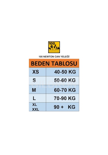Hepsidenizde Mesica Gdr 002 Fermuarlı Tip Can Yeleği 100 N