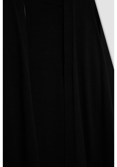 Defacto Regular Fit V Yaka Basic Düz Cepli Uzun Siyah Triko Hırka G5685AZ24AUBK81 Siyah