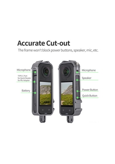 Dofolink Sunnylife X4-bk809 Insta360 X4 İçin Alüminyum Kamera Korumalı Kafes, Çift Soğuk Ayaklı, Genişletilebilir Çerçeve, 32g Hafif, Anti-düşük