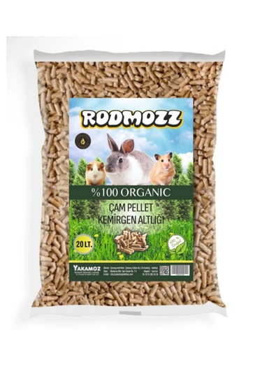 Rodmozz Doğal Organik Kemirgen Altlığı Talaş Çam Peleti 20 L