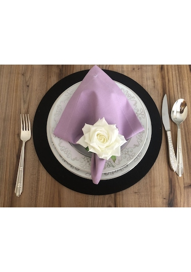 Lila Kumaş Peçete 6 Adet 40x40 Cm Çok Renkli