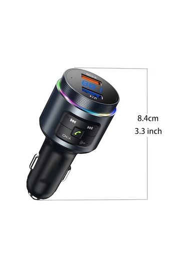 Honeybeeshop Standart V5 0 Fm Kablosuz Verici Araba Qc3 0 Led Aydınlatmalı Eller Serbest Araba Kiti Müzik Çalar