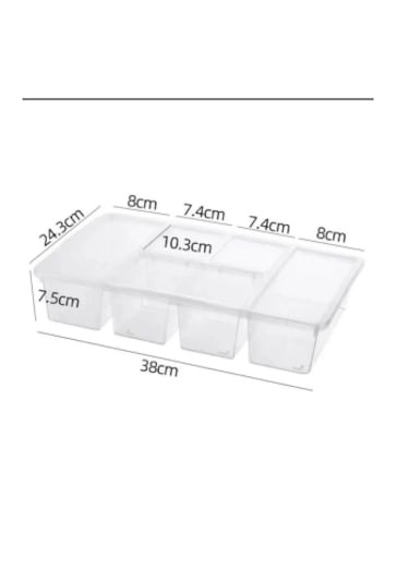 12 Adet Luna Kapaklı Çekmece Içi Düzenleyici Takı Ve Makyaj Kutus Şeffaf