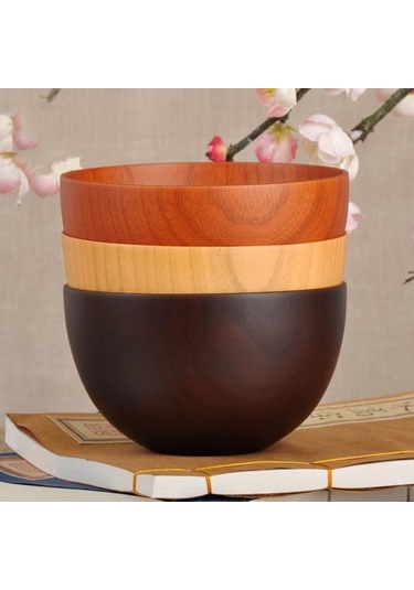 Japon Tarzı Çorba Depolama Katı Ahşap Pirinç Aracı Kase Konteyner Mutfak Alet