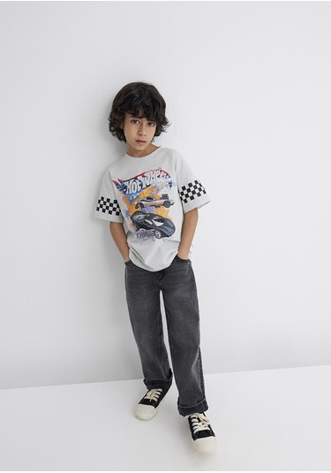 Mavi - Hot Wheels Baskılı Gri Tişört 6610303-80618 Gri