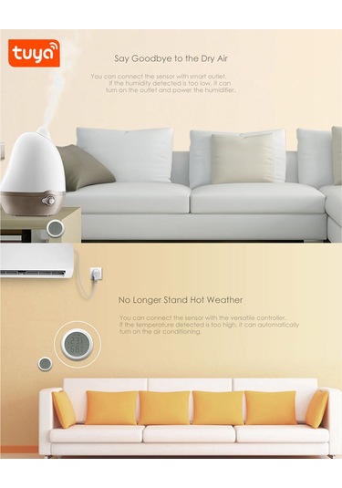 Samdoo Beyaz Zigbee Akıllı Ev Sensörü: Gerçek Zamanlı Sıcaklık-nem İzleme, Uzak Erişim Ve Anormal Durum Alarmı Pil Dahil Değil Beyaz