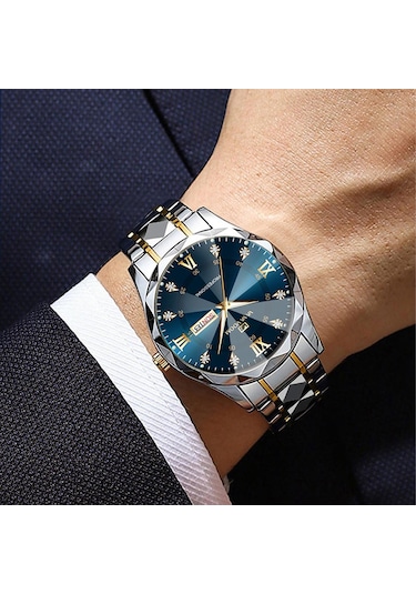 Va Va Voom Lüks Erkek Kuvars Saatler Adam 30 M Su Geçirmez Aydınlık Tarih Hafta Paslanmaz Ç İzle Gündelik Erkek Kol Saati 58032297