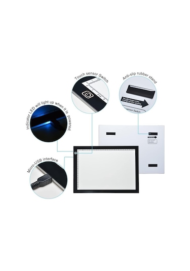 Valkyrie Led Işıklı A4 Boy Çizim Kopyalama Eskiz Çizim Ultra İnce