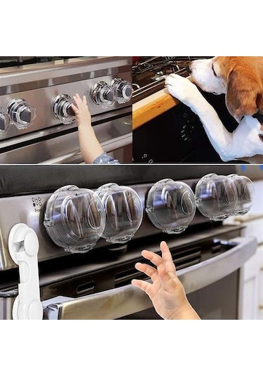 River World Çocuk İçin Isıya Dayanabilen Ocak Düğmelerini Koruyan Emniyet Kilidi