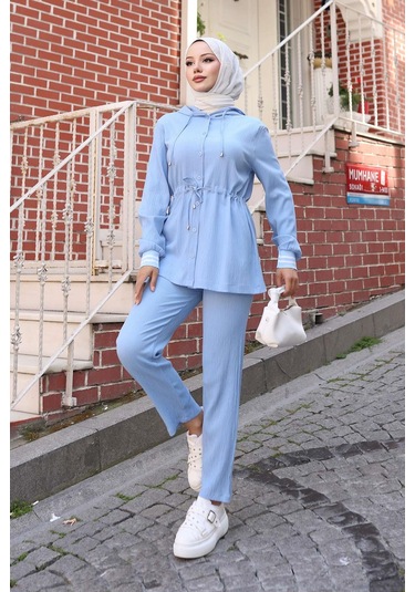 Ribana Detaylı Takım Bebe Mavisi Bebemavisi Bebek Mavisi