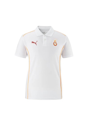 Galatasaray Lisanslı A-takım Lazer Kutulu Kişiye Özel Polo Yaka Beyaz T-shirt Beyaz