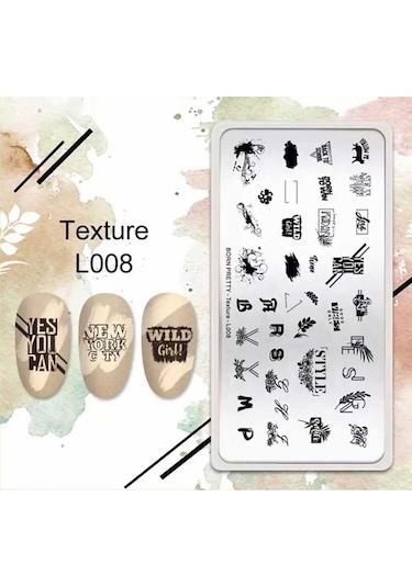 Born Pretty Stamper Desen Plakasi Texture L008