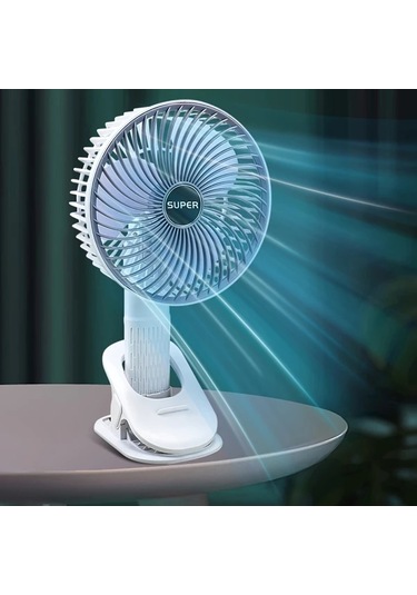 Honeybeeshop Beyaz 3 Hız Ayarı Usb Klipsli Taşınabilir El Tipi Soğutma Fanı Ofis Yurt Yatak Odası İçin