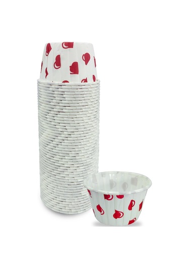 Kafem Kalp Puantiyeli Muffin Kek Kapsülü 50li X 30 Paket Koli - K04 Kalp