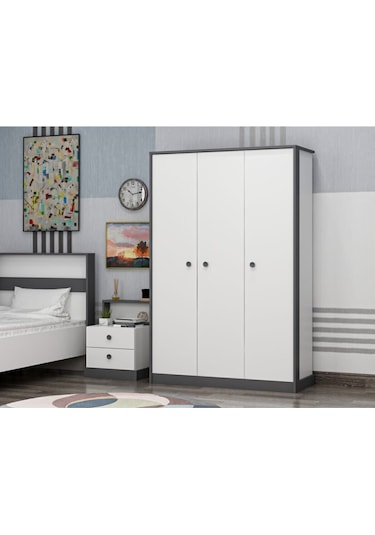 Life Gardırop Beyaz - Antrasit