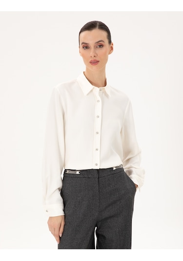 Pierre Cardin Kadın Ekru Gömlek Desenli 50292250-vr019 Ekru Pierre Cardin Kadın Ekru Gömlek Desenli 50292250-vr019 Ekru