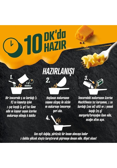 Knorr Çabuk Mac & Cheese Peynirli Makarna 212 Gr X 3 Adet
