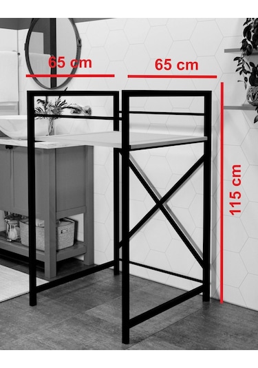 Çamaşır Makinası Ve Kurutma Makinası Rafı Çamaşır Makinası Üstü Banyo Düzenleyici Raf Beyaz