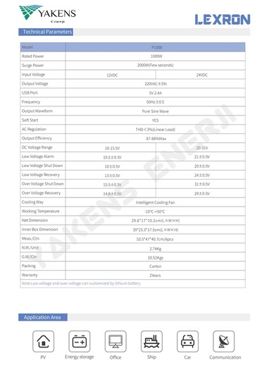 Lexron 1000 Watt 12v Tam Sinüs İnverter Lexron