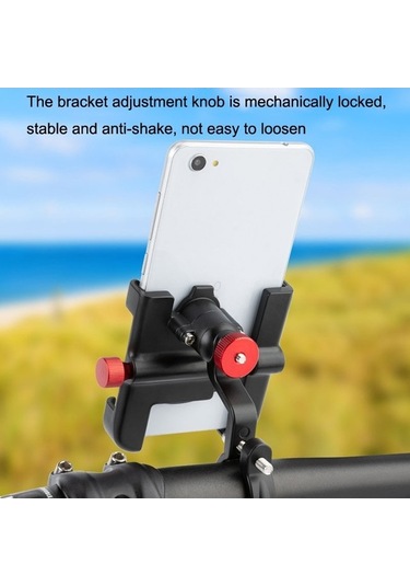 Ebitda Promend Sjj-297 Alüminyum Bisiklet Cep Telefonu Braketi, Titanyum Gümüş, Döndürme Ayarlanabilir, 360 Eksen, Geniş U Gümüş