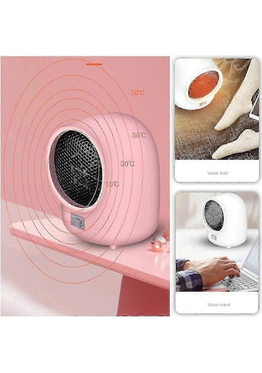 Mini Elektrikli Hava Isıtıcısı 1000w, Masa Isıtma Fanı, Taşınabilir Öğrenci Odası Isıtıcısı Pembe Ab Fişi