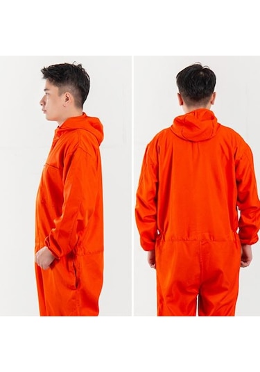 Lacivert Fermuar Kapatma Polyester Büyük Su Geçirmez Araba Tamir Atölyesi Erkek Tulum Şapka Tek Parça Romper L